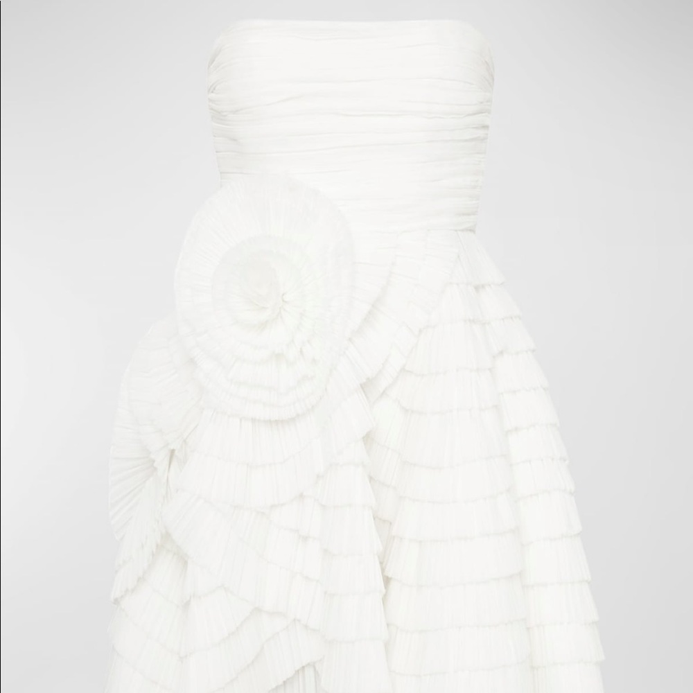 AJE Sculptura Pleated Strapless Minidress - Picture 4 of 6